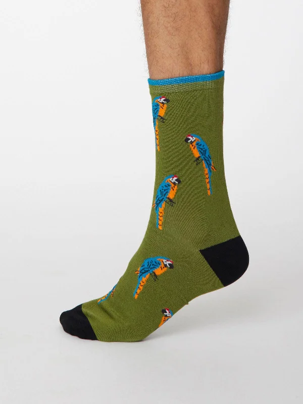 Dress Wool Socks-PAPPAGALLO SOCKS - OLIVE GREEN