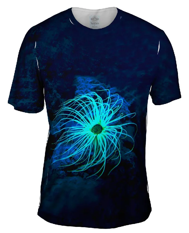 Logo Print T-shirt-Underwater Ceriantharia Glow