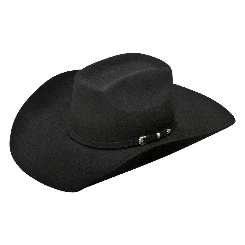 Summer Fedora-M&F 2X Wool Black Added Money Cowboy Hat A7520201