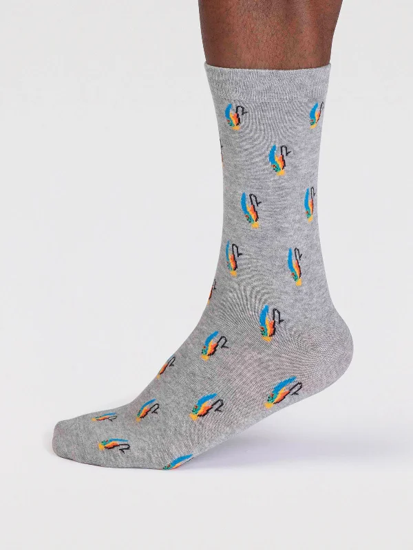 Soft Cotton Socks-Finley Organic Cotton Fly Fishing Socks - Grey Marle