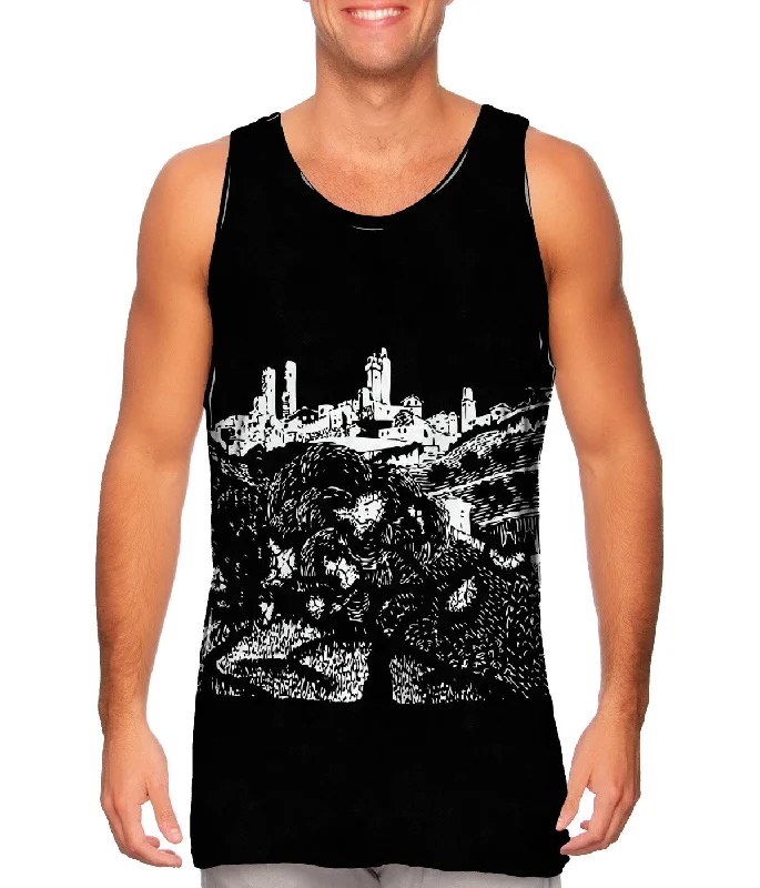 Casual Sleeveless Top-M.C.Escher - "San Gimignano" (1922)