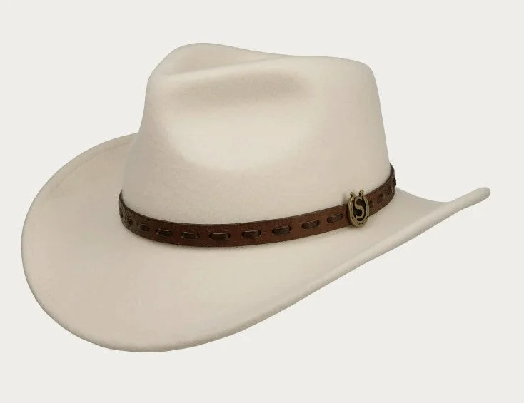 Snapback Hat-Stetson 2798106 Raleigh Cream White