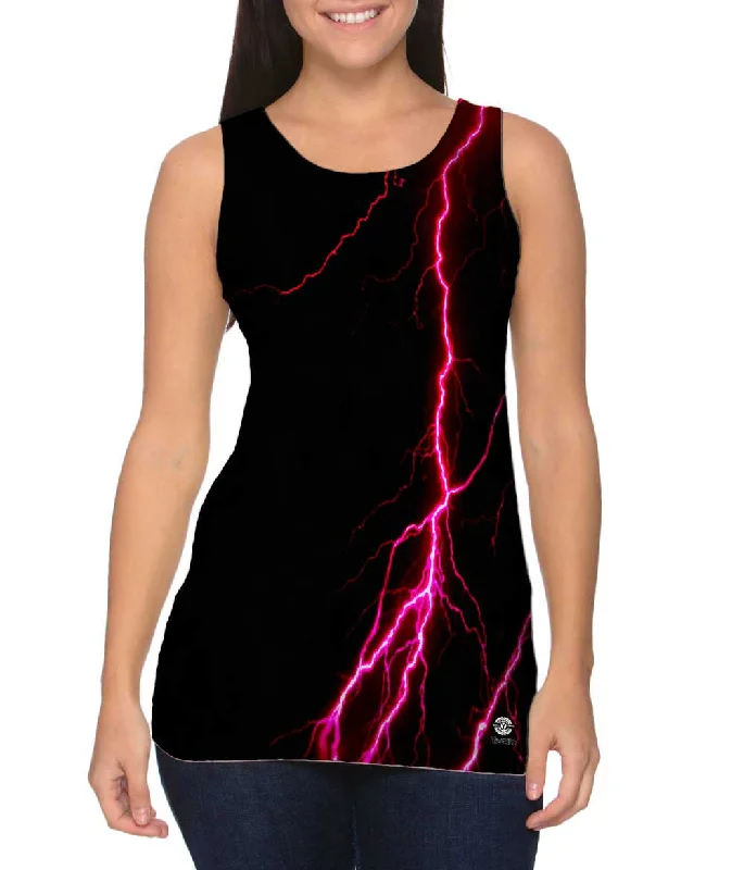 Athletic Sleeveless Shirt-Lightning Storm Pink Black