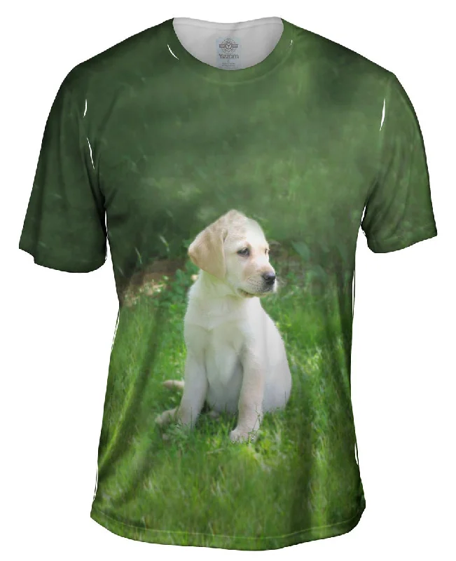 Retro Graphic T-shirt-Young Golden Lab