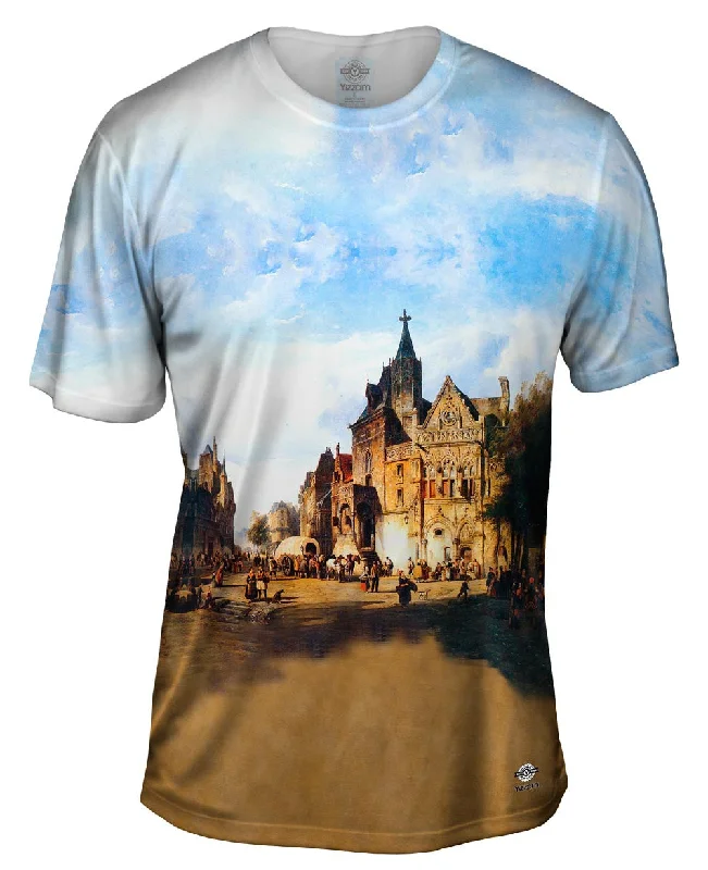 Floral Print T-shirt-Cornelis Springer - "City View" (1891)