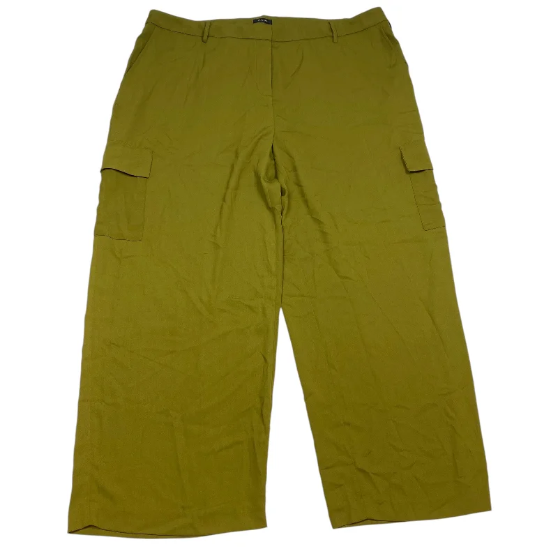 Linen Pants-Pants Cargo & Utility By Halogen In Green, Size: 2x