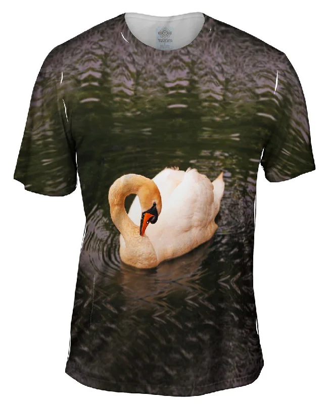 Colorful Graphic T-shirt-Swan Lake Swim