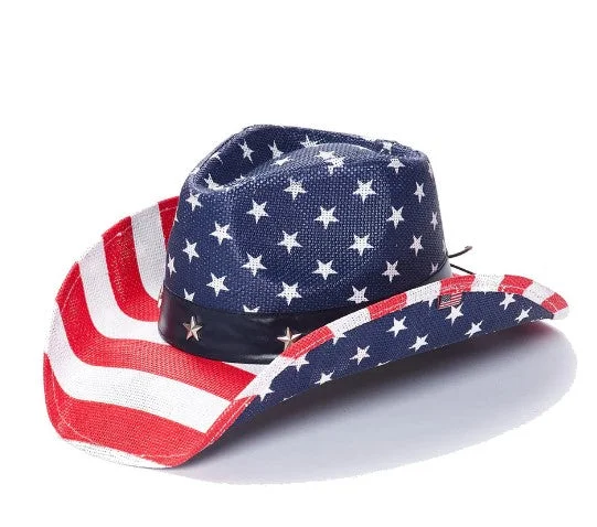 Visor Hat-California Hat Co TX-704 Stars & Stripes