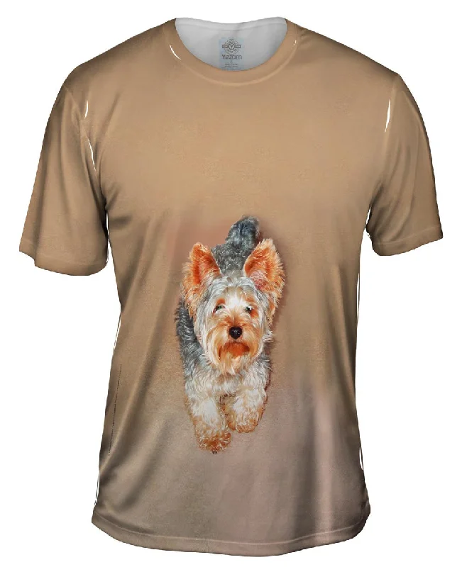 Lightweight T-shirt-Yorkie Carpet Walk