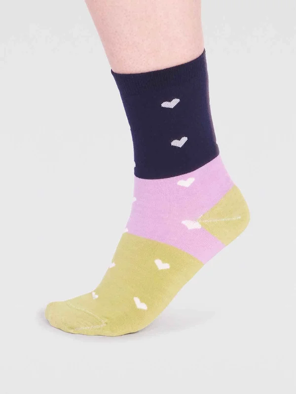 High-performance Socks-Nova Organic Cotton Heart Socks - Navy