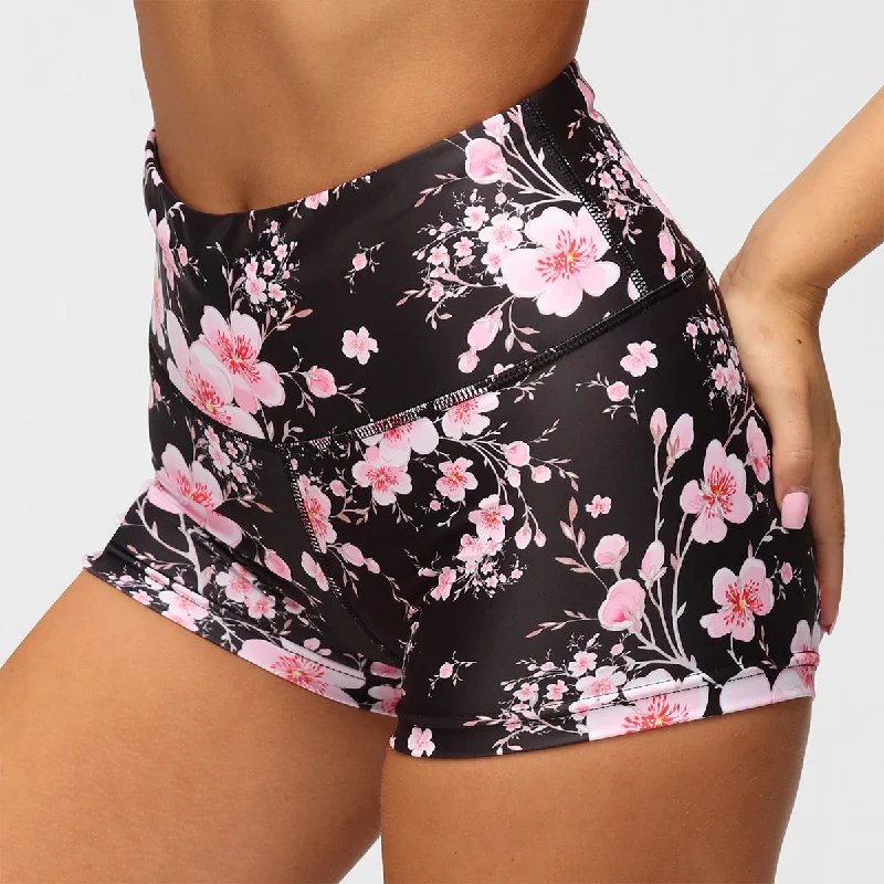 Graphic Print Shorts-Blossom Noir TikiBooty Shorts