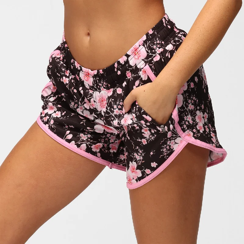 Skinny Shorts-Blossom Noir Loose Fit Workout Shorts