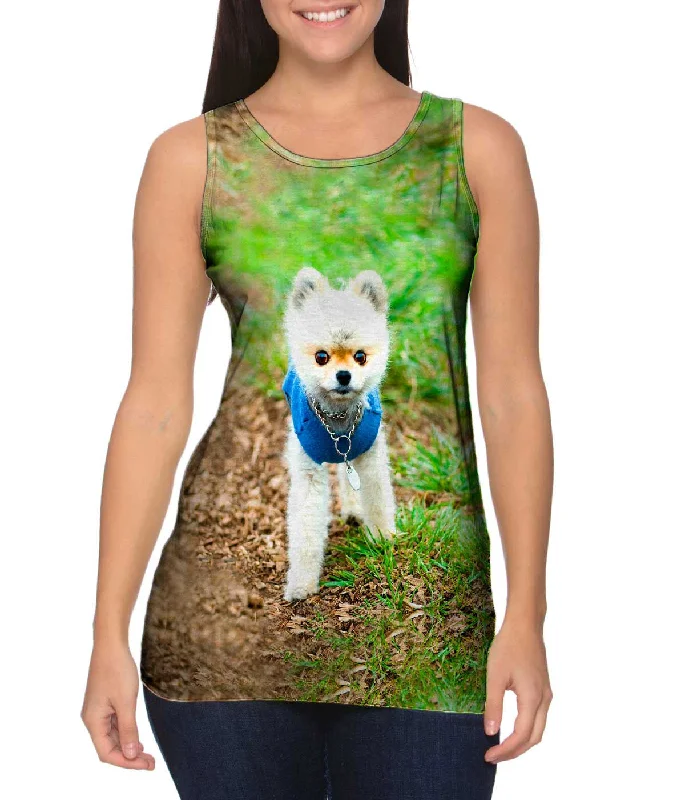 Casual Sleeveless Top-Lollipop Head Pomeranian