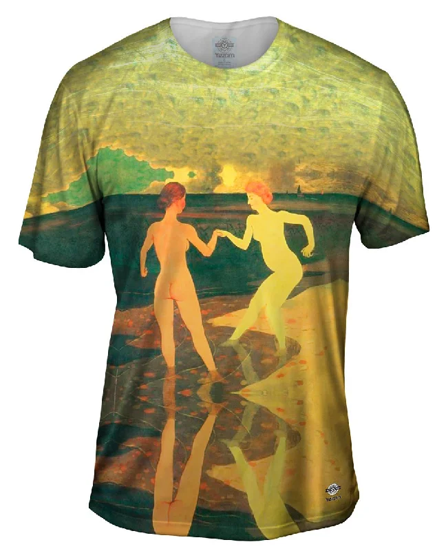 T-shirt With Vintage Print-Felix Vallotton - "Woman with maid bathing" (1896)