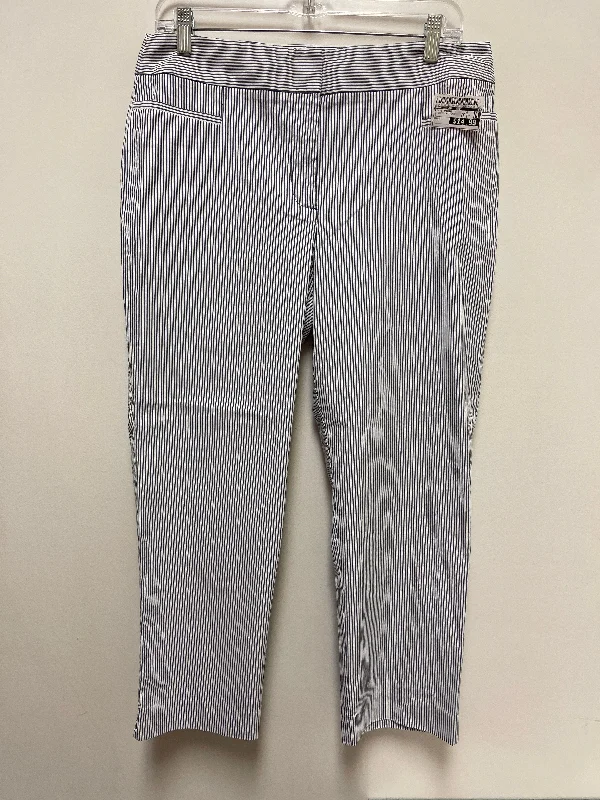 Zipper Pants-Pants Other By Ann Taylor In Striped Pattern, Size: 8