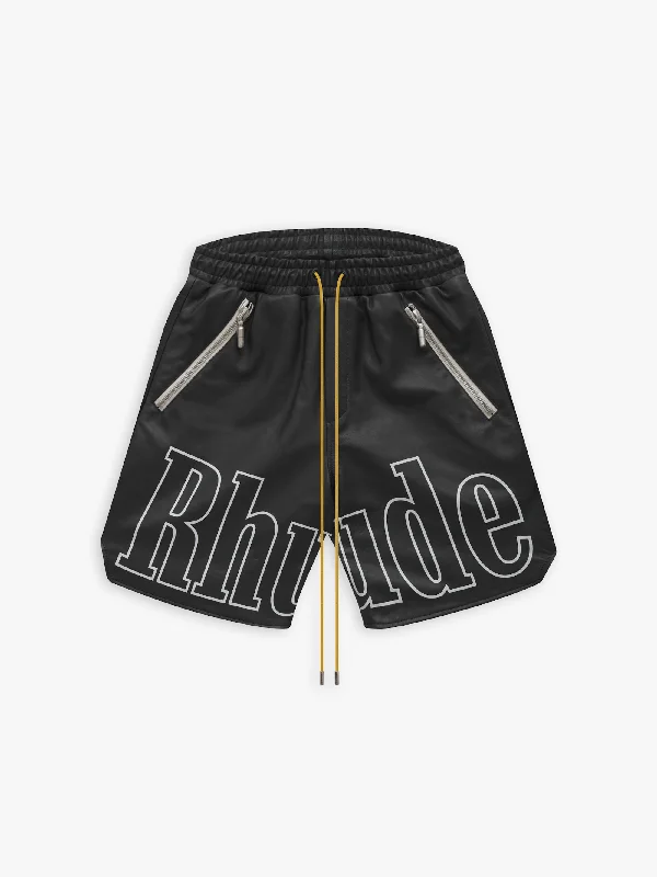 Casual Outdoor Shorts-RH LOGO SHORTS - LEATHER