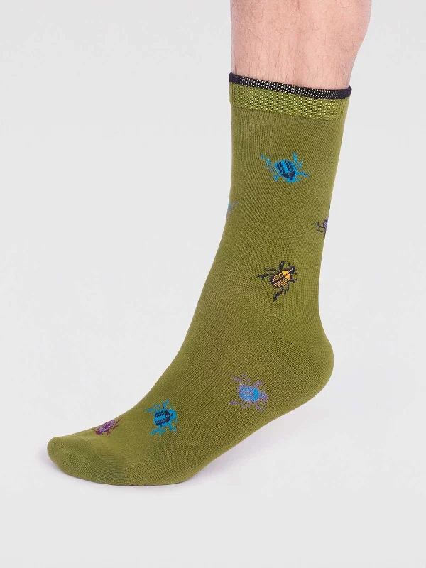 Snow Socks-Brody Bamboo Bug Socks - Lichen Green