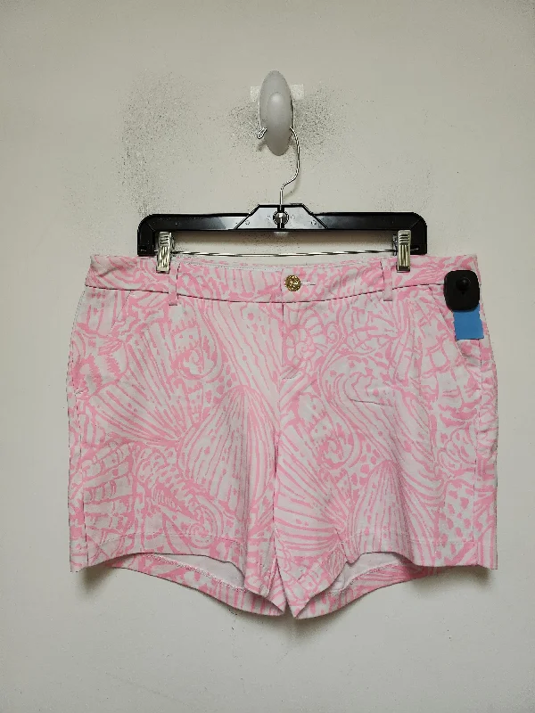 Adventure Shorts-Shorts Designer By Lilly Pulitzer In Pink & White, Size: 14