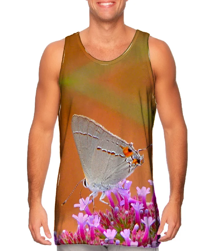 Muscle Fit Tank-Lovely Gray Butterfly