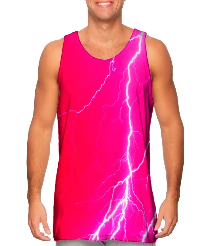 Casual Sports Tank-Lightning Storm Pink