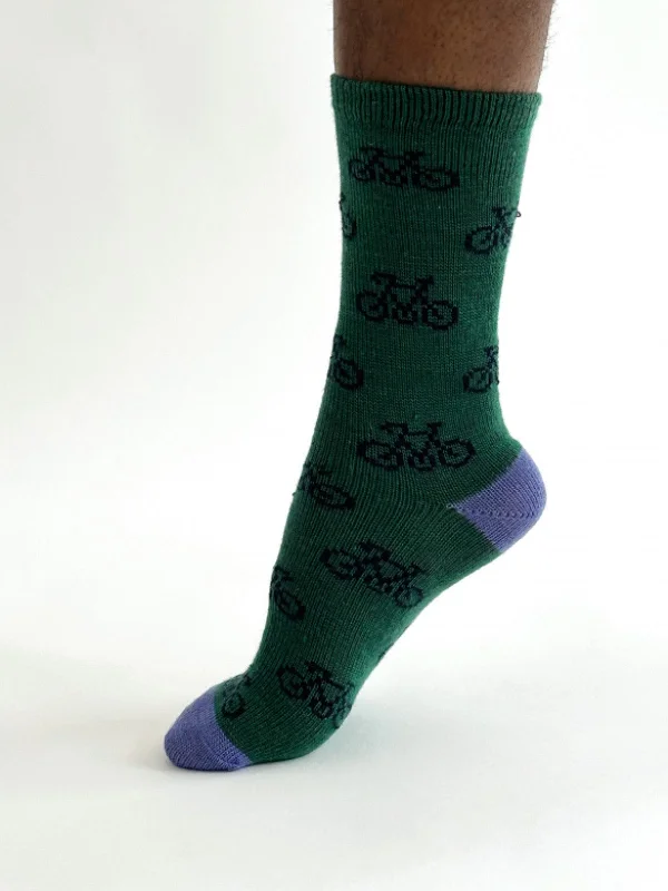 Ankle Socks-Erskine Bike Wool Socks - Dark Green