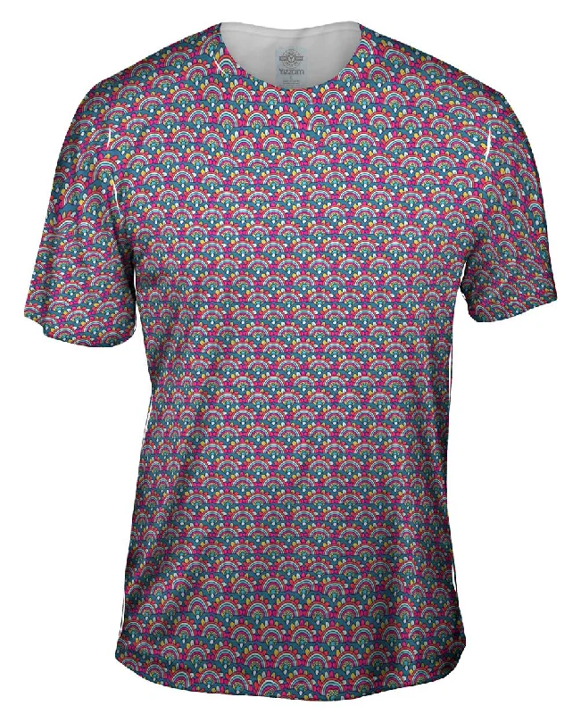 T-shirt For Athletes-Tribal Peacock Pattern