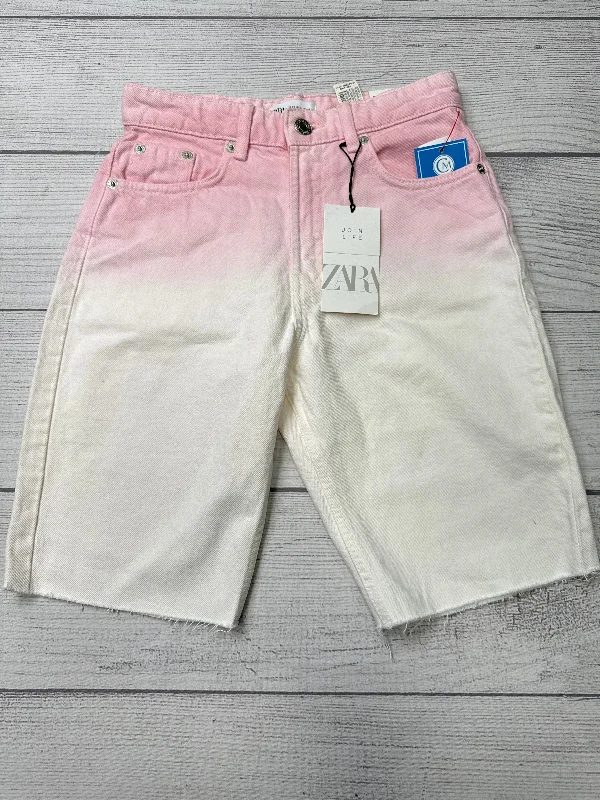 Tartan Shorts-Shorts By Zara In Pink, Size: 4