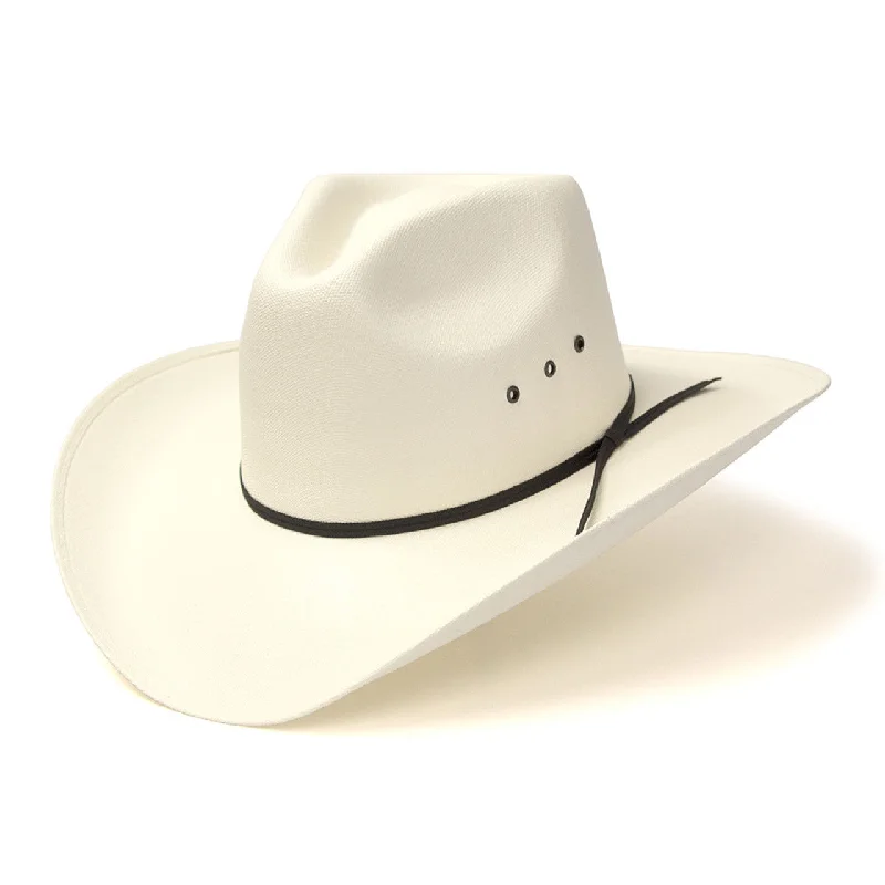 Iconic Hat-Western Express CA-3E Pinch Front White Straw Hat