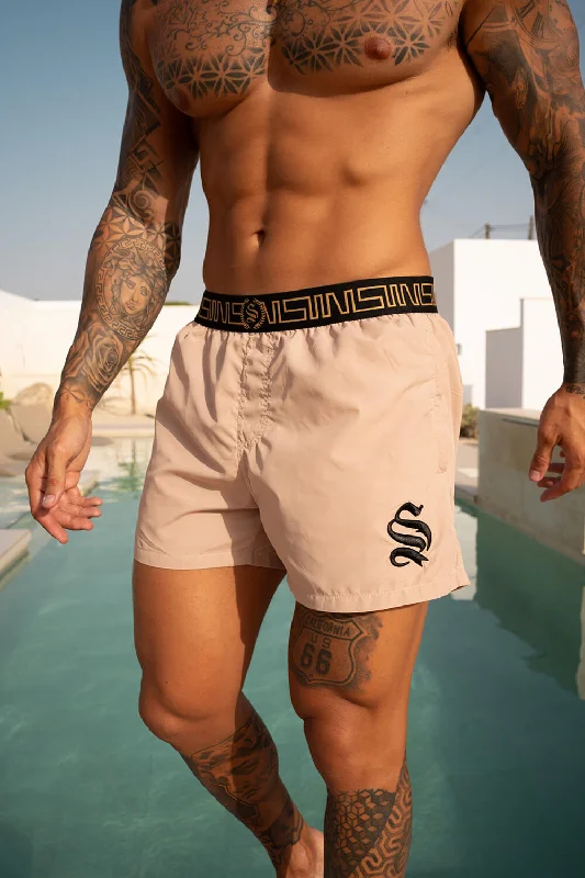 Fashionable Shorts-Icon Swim Shorts - Sand