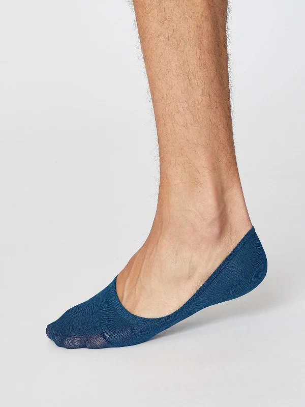 Diabetic Socks-No Show Men's Invisible Socks - Mosaic Blue