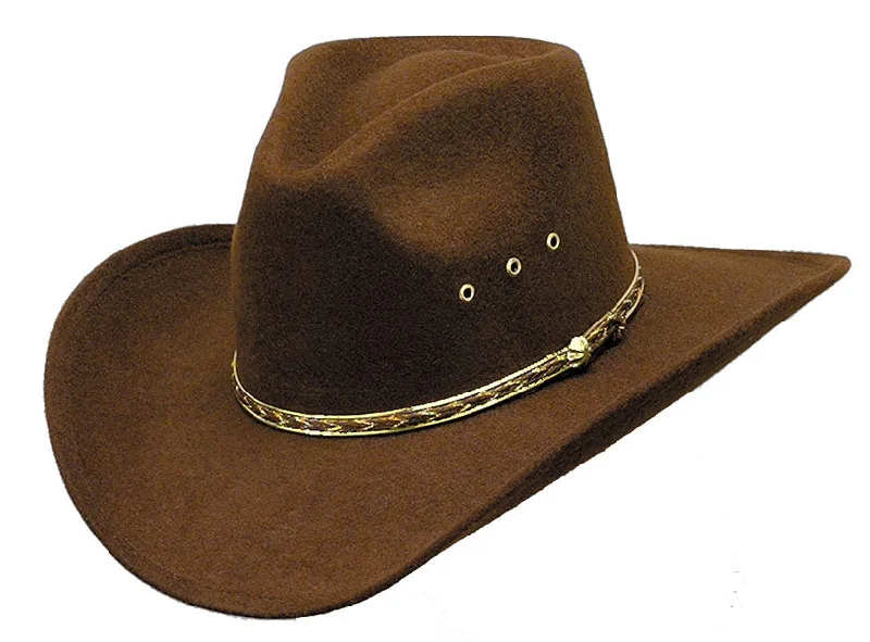 Vintage Hat-Western Express BFF35 Brown Faux Felt Pinch Front Cowboy Hat