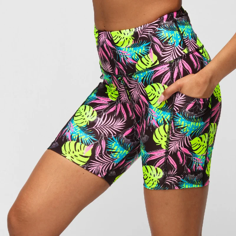 Floral Print Shorts-Twilight Palm Running Shorts