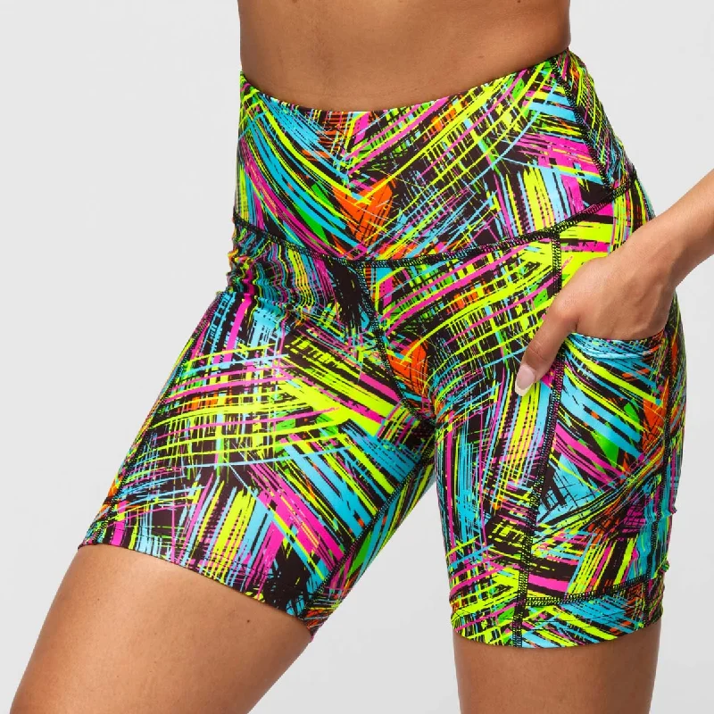 Classic Shorts-Neon Scratch Running Shorts