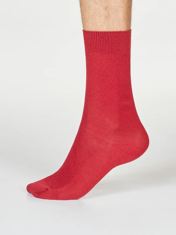 Running Socks-Rodney Dress Socks - Wine Red