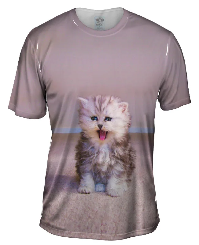 Casual T-shirt-Tongue Kitten