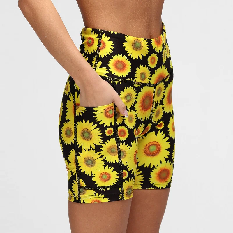 Running Shorts For Men-Sunflowers Running Shorts