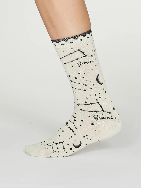 Ankle Socks-Gemini Zodiac Bamboo Organic Cotton Horoscope Star Sign Socks