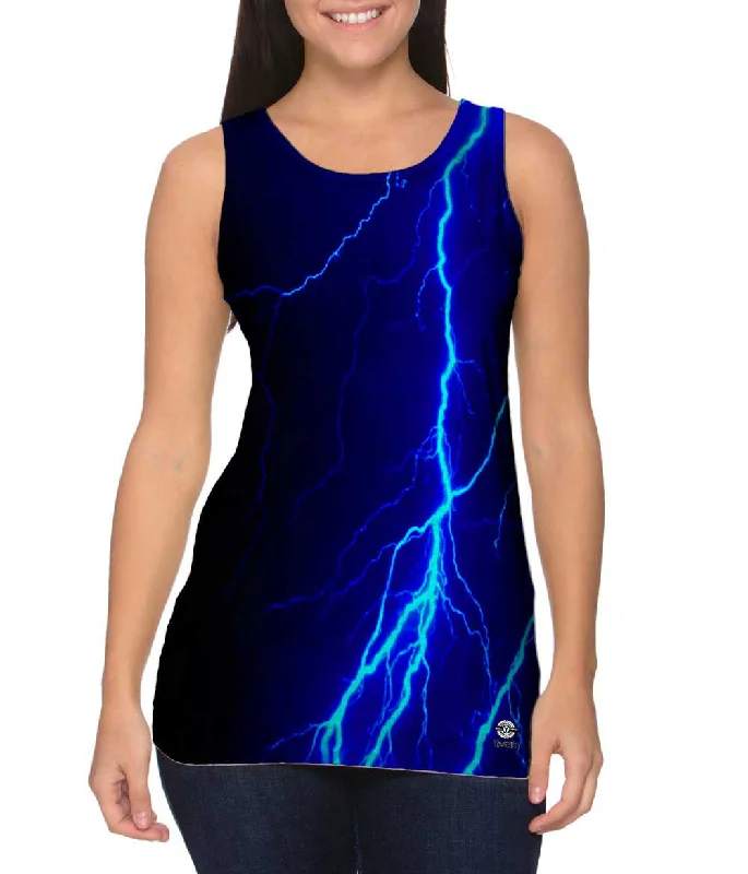 Tank Top For Men-Lightning Storm Blue