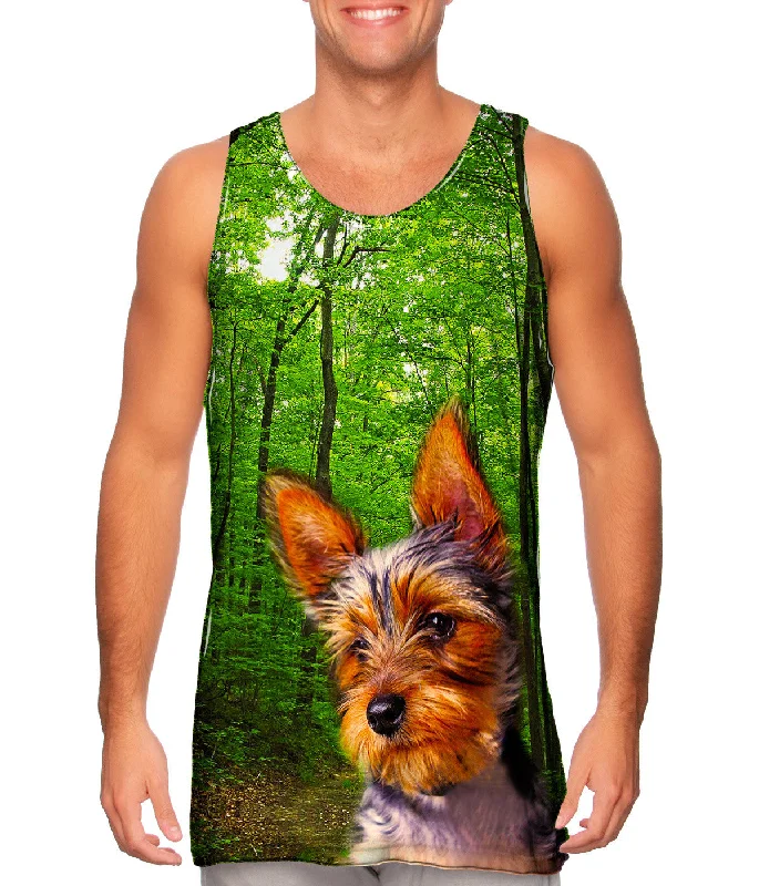 Classic Muscle Tank-Long Haired Yorkie Forest