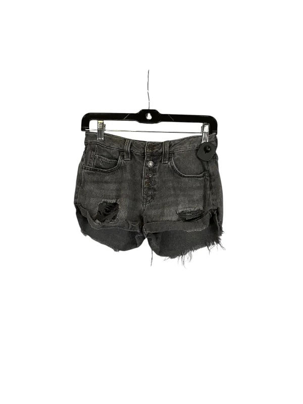 Floral Print Shorts-Shorts By We The Free In Black Denim, Size: 0