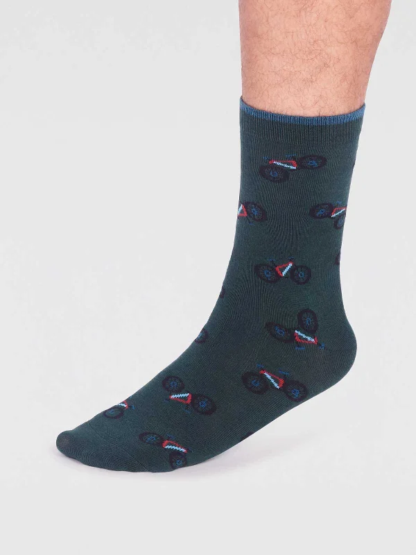 Novelty Socks-Marquis Bamboo Bike Sock  - Forest Green