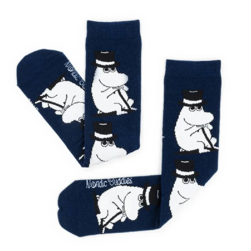 Cushioned Running Socks-Moominpappa Socks Navy - Nordicbuddies