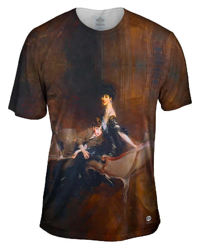 T-shirt With Logo-Giovanni Boldini - "Consuelo, Duchess of Marlborough, with Her Son Ivor Spencer-Churchill" (1906)