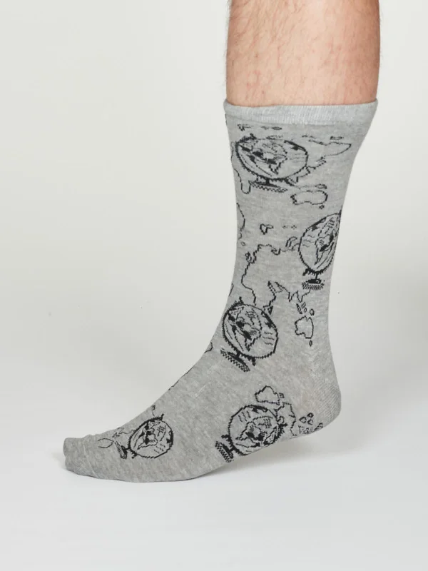 Dress Socks-Thaddens Socks - Mid Grey Marle