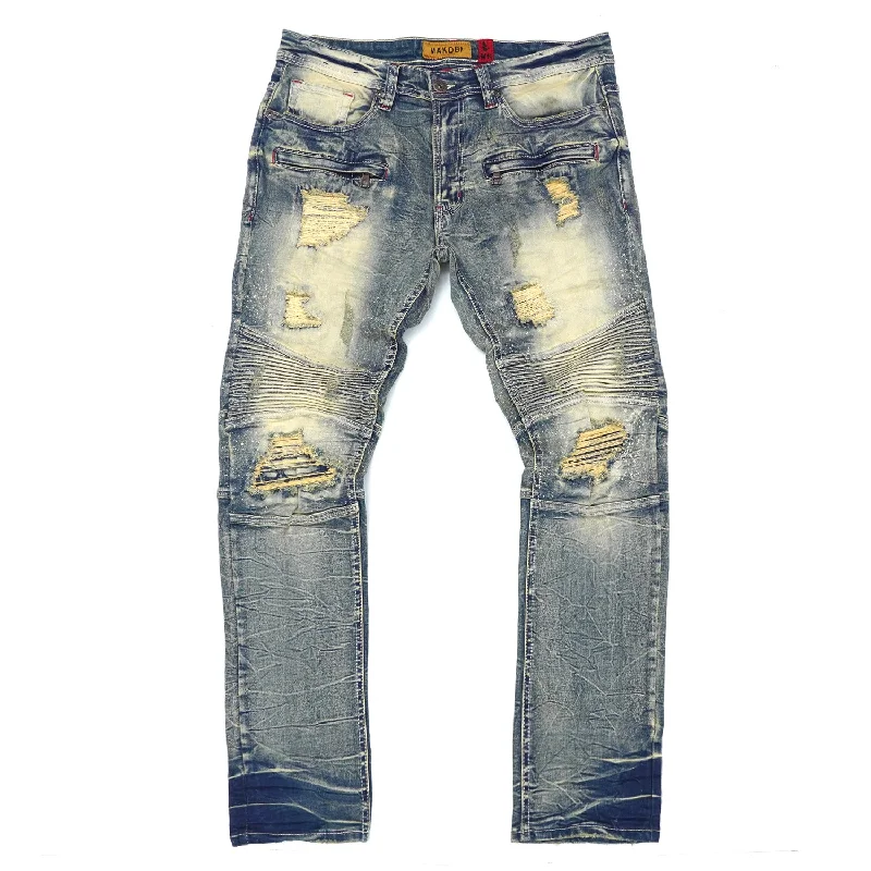 Summer Pants-M1757 Alki Biker Jeans - Dirt Wash