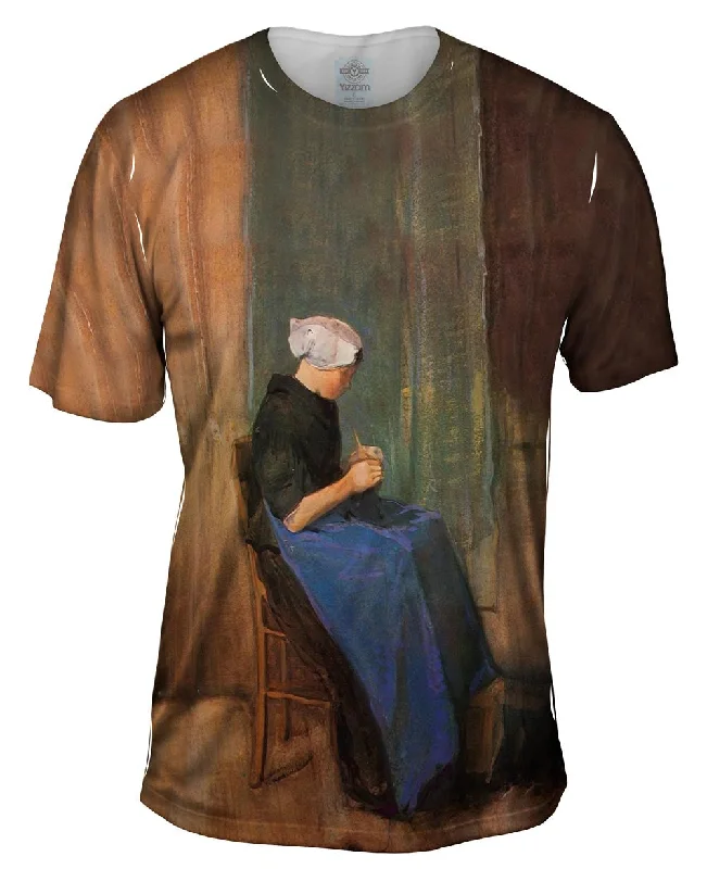 Bold Graphic T-shirt-Van Gogh -"Woman Knitting" (1881)