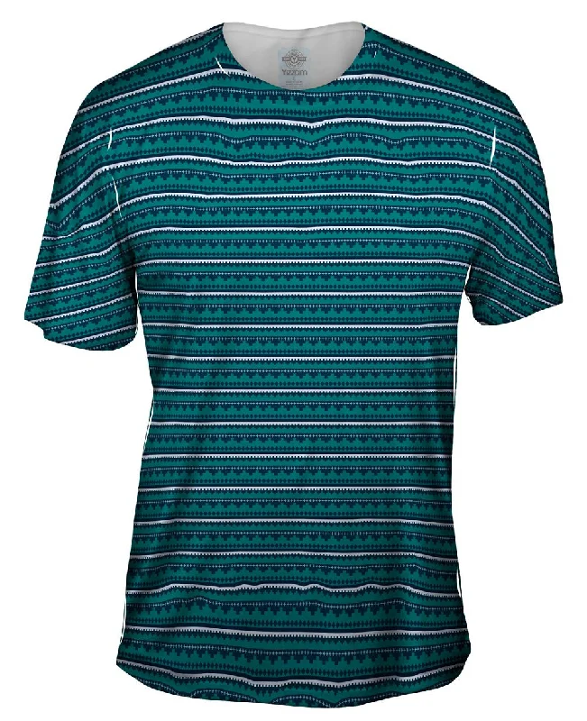 Classic Print T-shirt-Tribal Blueish Fun