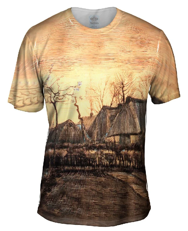 Minimalist T-shirt-Van Gogh -"Houses with Thatched Roofs" (1884)