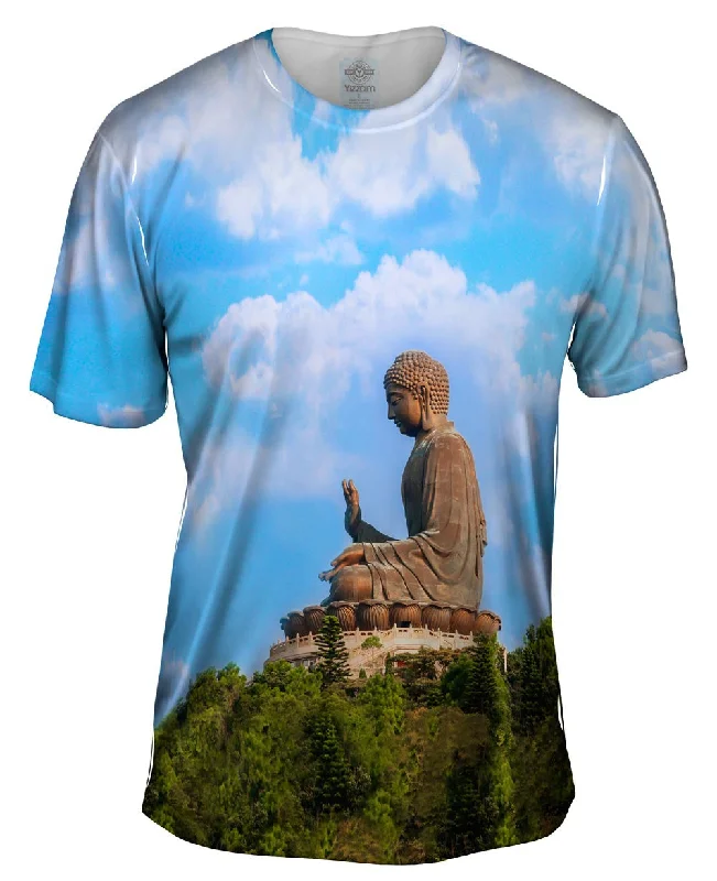 Soft Cotton T-shirt-Tian Tan Buddha Shrine