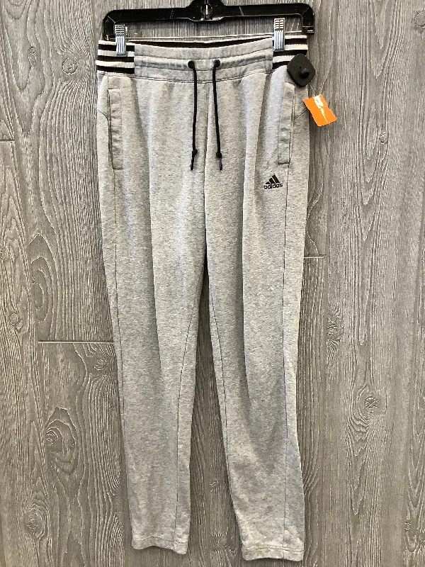 Wide Leg Trousers-Athletic Pants By Adidas In Grey, Size: S